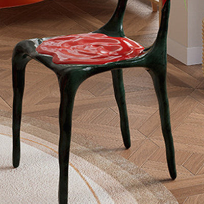 Moderner Art Deco Rose Square FRP Composite Esszimmerstuhl Rückenlehne ohne Armlehnen für Esszimmer 