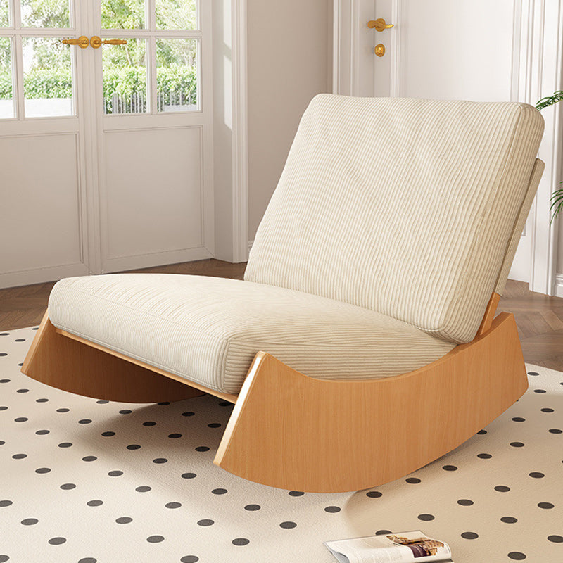 Contemporary Nordic Square Corduroy Sponge Wood Recliner Footrest Backrest For Living Room