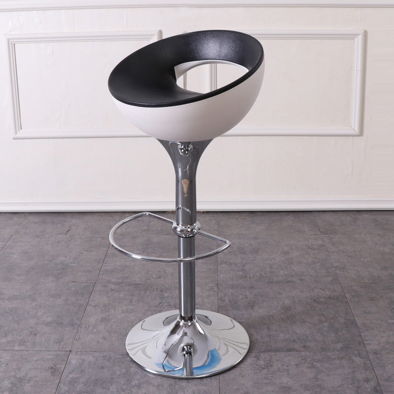 Tabouret de bar pivotant avec repose-pieds rond en fer ABS simplicité moderne pour cuisine 