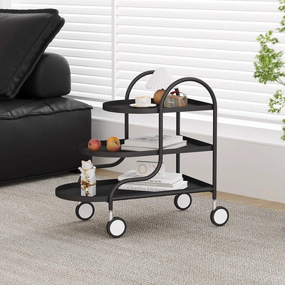 Modern Minimalist Rectangular Steel Side Table 3-Tier For Living Room