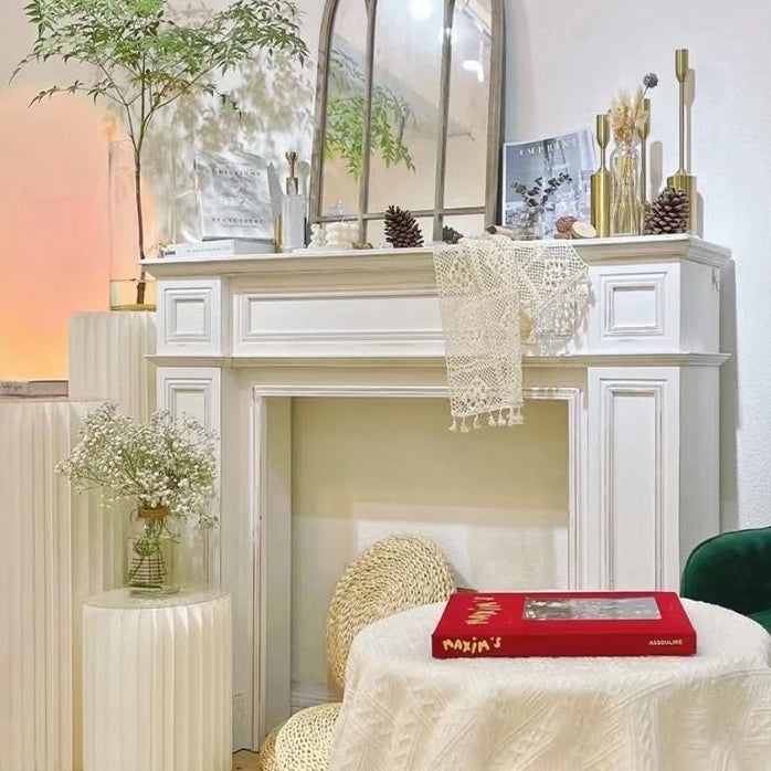 Traditionnel Vintage panneau carré en faux bois placage de cheminée pour salon 