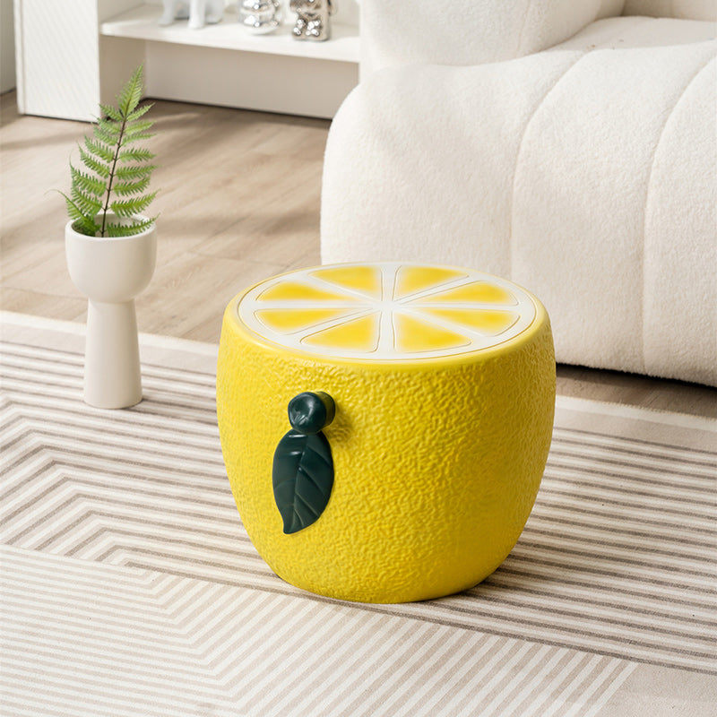 Moderne Art Deco Zitronenblatt Runde Plastikstuhl Rückenlehne Ohne Armlehnen Für Schlafzimmer 