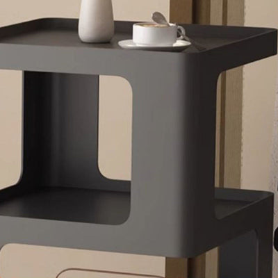 Table d'appoint carrée en fer minimaliste moderne à 3 niveaux pour salon 