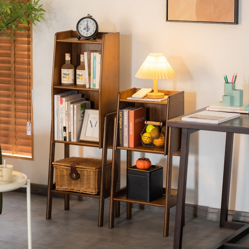 Modern Minimalist Rectangular Bamboo Bookshelves 3/4/5-Tier For Living Room