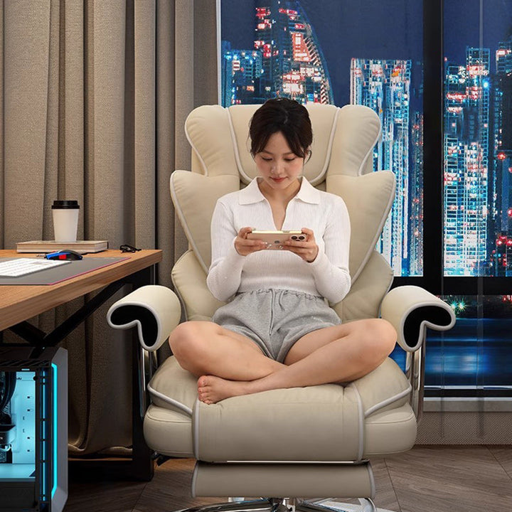 Chaise de bureau carrée minimaliste moderne en cuir microfibre et acier avec dossier et accoudoirs pour la maison et le bureau 