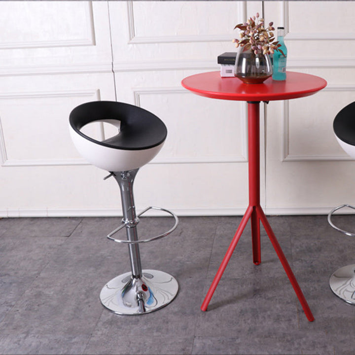 Tabouret de bar pivotant avec repose-pieds rond en fer ABS simplicité moderne pour cuisine 