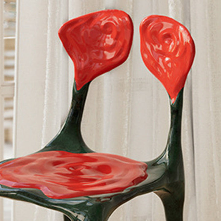 Moderner Art Deco Rose Square FRP Composite Esszimmerstuhl Rückenlehne ohne Armlehnen für Esszimmer 