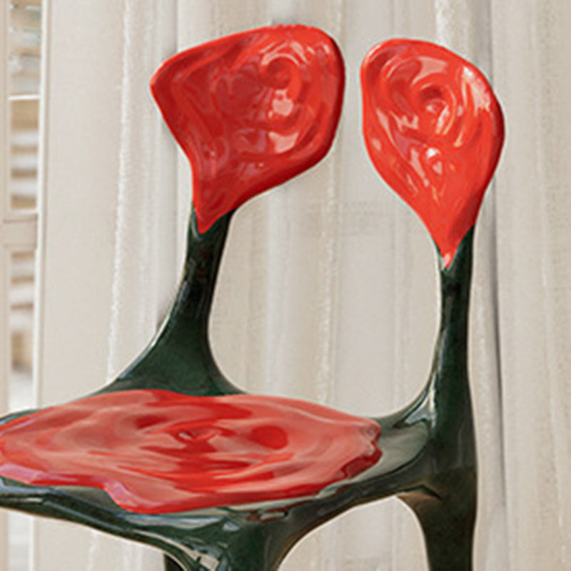 Moderner Art Deco Rose Square FRP Composite Esszimmerstuhl Rückenlehne ohne Armlehnen für Esszimmer 