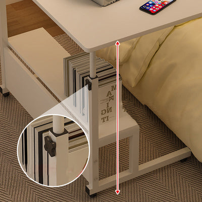 Table d'appoint rectangulaire en bois et acier minimaliste moderne à 2 niveaux pour étude 