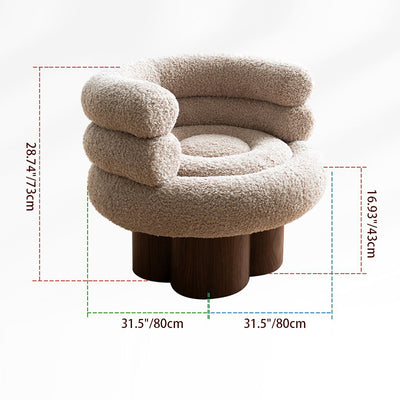 Traditional French Curved Lambswool Solid Wood Iron Vanity Stool Backrest Armless For Bedroom
