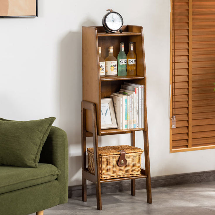 Modern Minimalist Rectangular Bamboo Bookshelves 3/4/5-Tier For Living Room