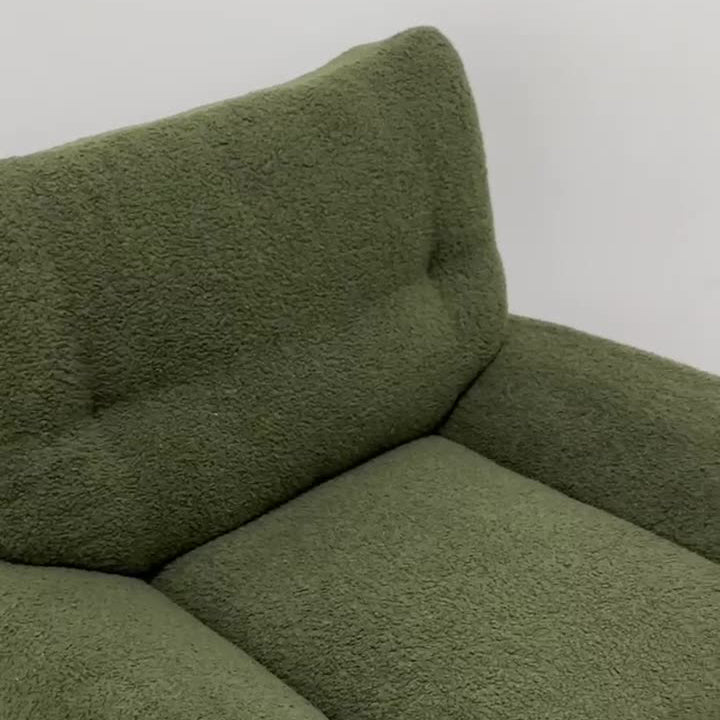 Modern Mid-Century Sherpa Fabric Chenille High Density Sponge White Ash Wood Solid Wood Accent Chair For Living Room