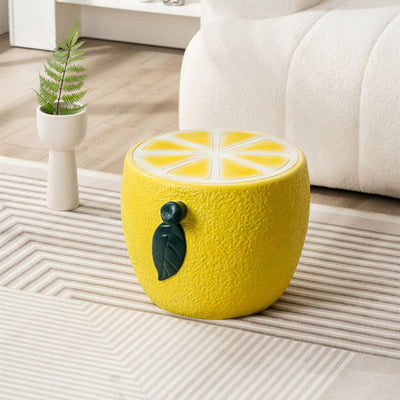 Moderne Art Deco Zitronenblatt Runde Plastikstuhl Rückenlehne Ohne Armlehnen Für Schlafzimmer 