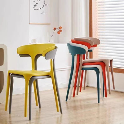 Modern Minimalist Curved PP Dining Chair Backrest Armless For Dining Room