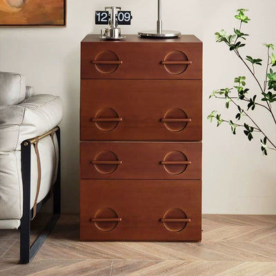 Table de nuit rectangulaire en bois massif nordique contemporain à 2 tiroirs pour chambre 