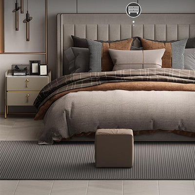 Table de chevet moderne en cuir avec 2 tiroirs rectangulaire en bois massif pour chambre 