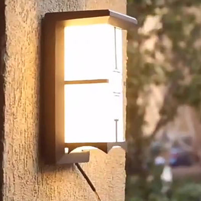 Lampe murale moderne en forme de cuboïde en aluminium acrylique LED étanche pour patio extérieur 