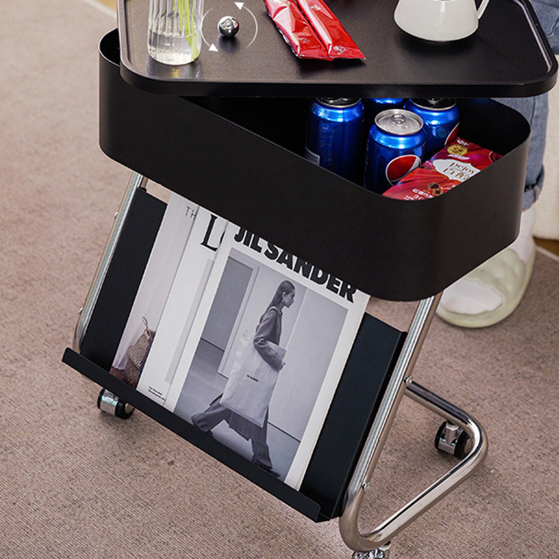 Contemporary Simplicity Rectangular Stainless Steel Side Table 1-Drawer For Living Room