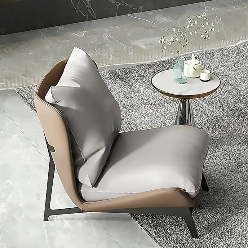 Contemporary Scandinavian Faux Leather Carbon Steel Latex Cotton Sofa For Living Room