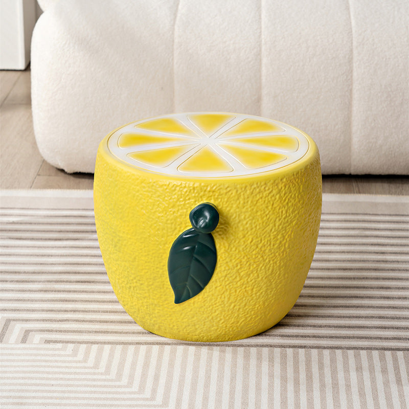 Moderno Art Deco Hoja de Limón Redonda Silla de Plástico Sin Respaldo Sin Brazos Para Dormitorio 