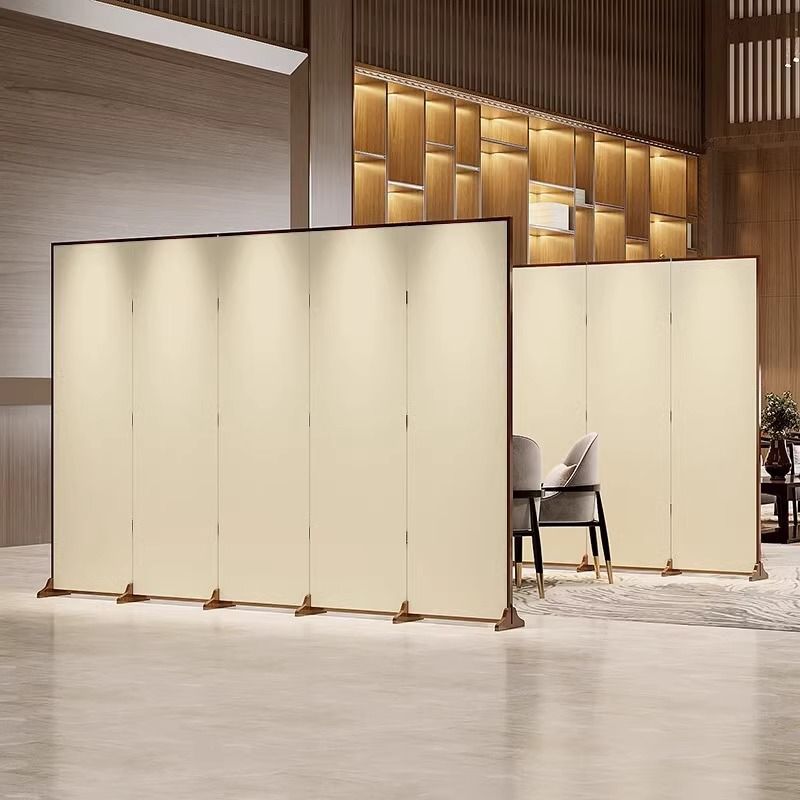 Traditional Chinese Rectangular Fir Wood Solid Wood Plywood Cotton Canvas Room Divider For Living Room
