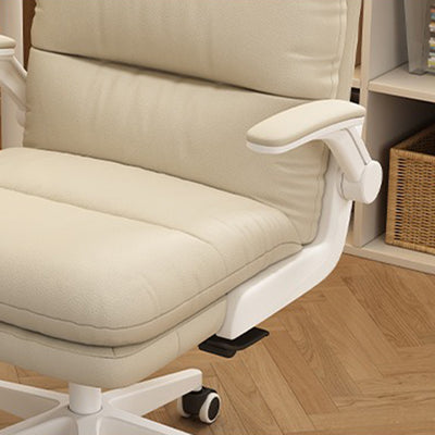 Modern Minimalist Rectangular Nappa Leather Nylon Desk Chair Backrest Armrest For Home Office