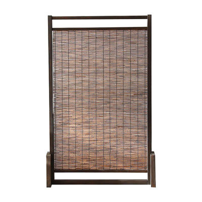 Traditional Chinese Rectangular Pine Wood Solid Wood Reed Room Divider For Living Room
