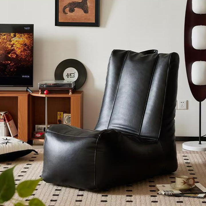 Traditional Vintage Rectangular PU Leather EPS Backrest Footrest Sofa For Living Room