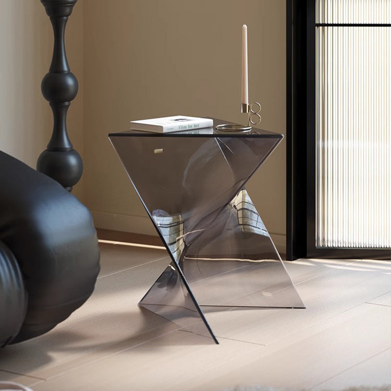 Modern Minimalist Geometric Corner Triangle PC End Table 1-Tier For Living Room