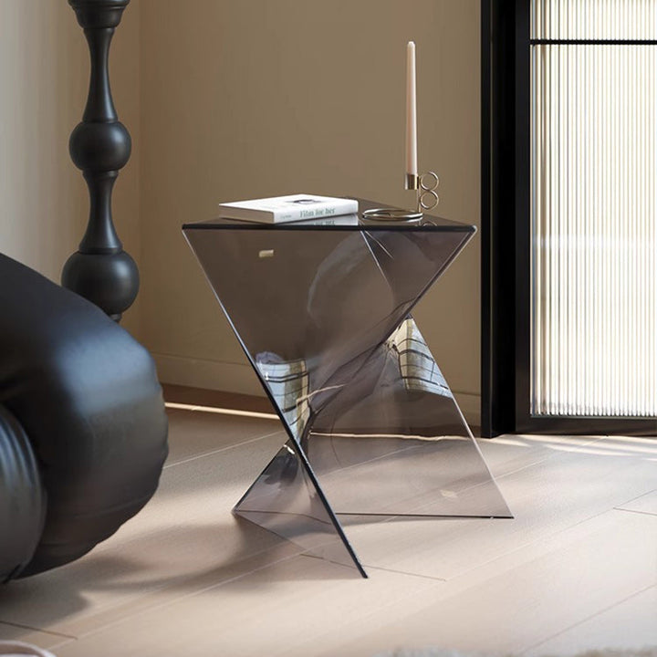 Modern Minimalist Geometric Corner Triangle PC End Table 1-Tier For Living Room