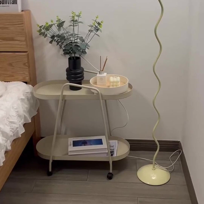 Moderner minimalistischer langer ovaler Eisen-Entfernungstisch, 2-stufig für das Wohnzimmer 
