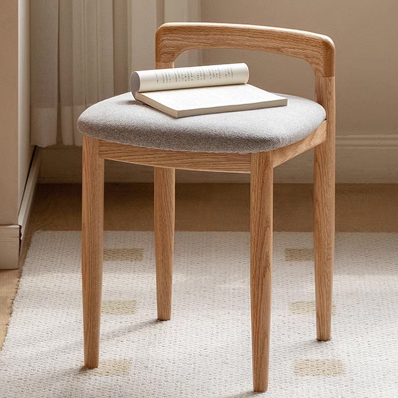 Tabouret de coiffeuse carré en lin et coton traditionnel japonais, sans dossier ni accoudoirs, pour chambre 