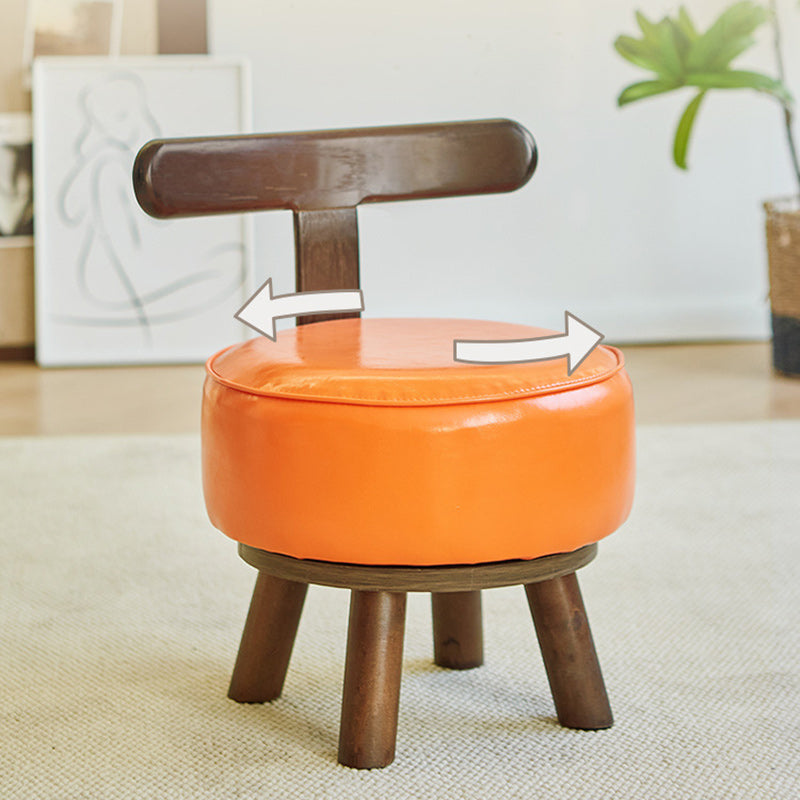 Tabouret rond en bois créatif contemporain en PVC avec dossier sans accoudoirs pour salon 