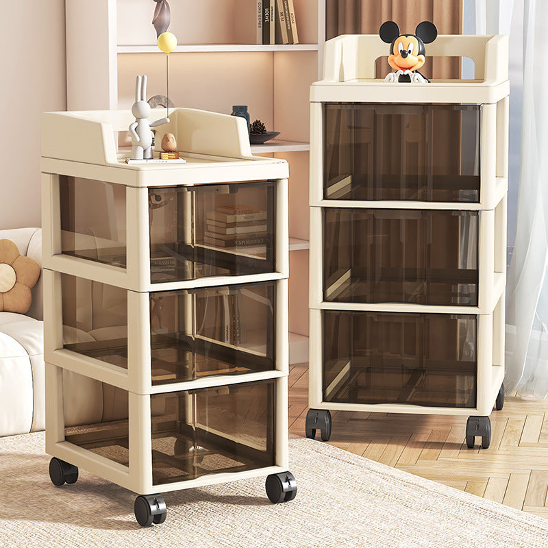 Modern Minimalist Rectangular PP Side Table 3/4/5/6 Drawer For Living Room