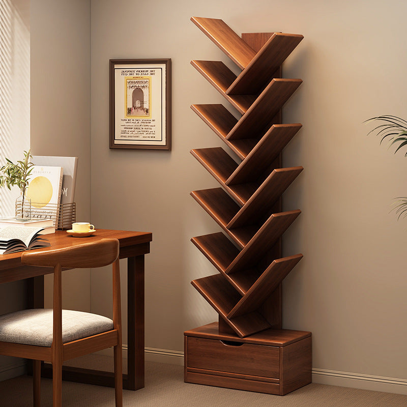 Contemporary Creative Rectangular Solid Wood Eco-Friendly Board 6/8/10/12 Tier Bookshelves For Home Office