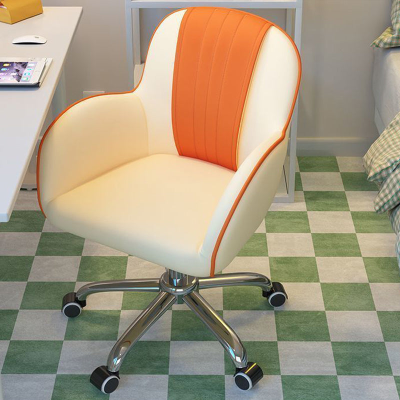 Zeitgenössischer skandinavischer Kurvenquadrat PU Leder Stahl Nylon Schreibtischstuhl Rückenlehne Arm für das Home Office 