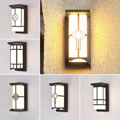 Lampe murale moderne en forme de cuboïde en aluminium acrylique LED étanche pour patio extérieur 