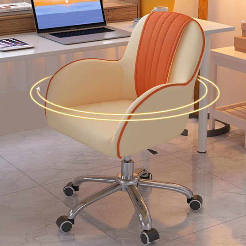 Zeitgenössischer skandinavischer Kurvenquadrat PU Leder Stahl Nylon Schreibtischstuhl Rückenlehne Arm für das Home Office 