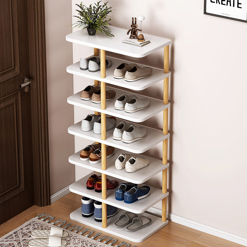 Moderner minimalistischer rechteckiger Zylinder PVC Holz Schuhablage 6/7 Ebenen für Eingangsbereiche 