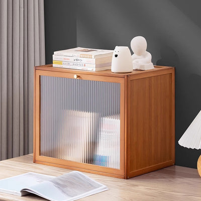 Modern Minimalist Rectangular Acrylic Bamboo Composite Board Bookshelves 1-Cabinet For Living Room