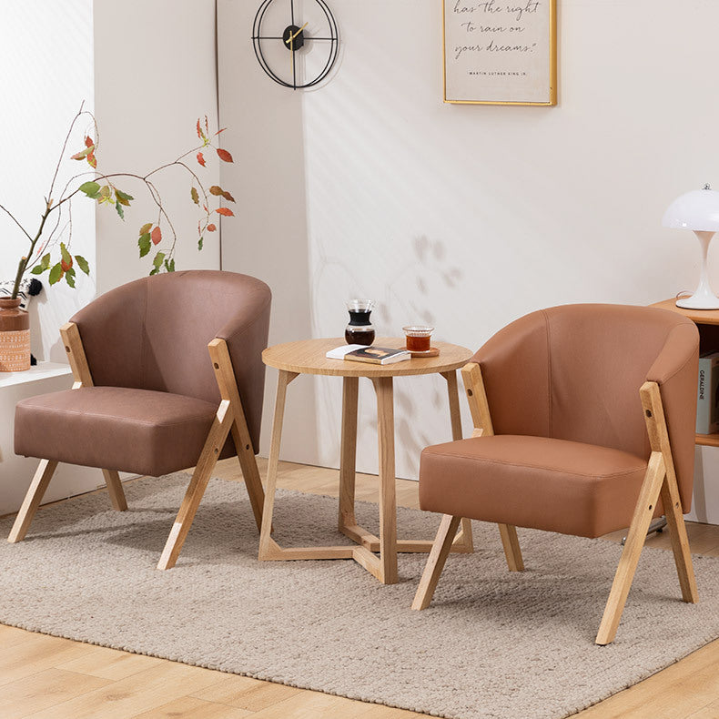 Contemporary Scandinavian Square Rubberwood Solid Wood Plywood Performance Fabric Faux Wool Foam Sponge Chair For Living Room