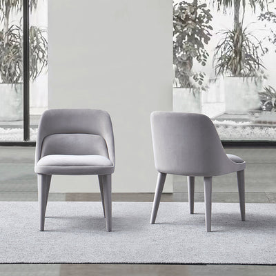 Modern Minimalist Rectangular Velvet Solid Wood Iron Dining Chair Backrest For Dining Room