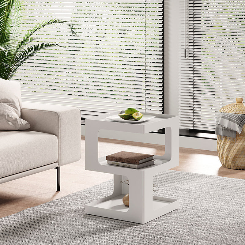 Contemporary Creative Rectangular Stainless Steel Side Table 3-Tier For Living Room