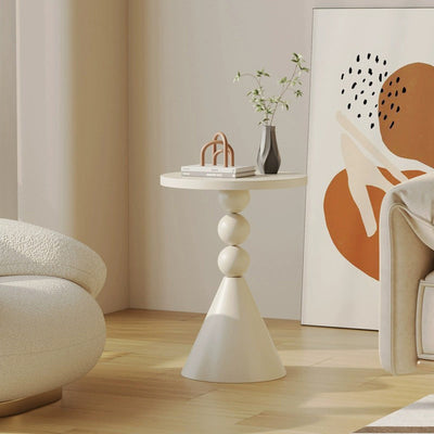 Table d'appoint moderne Art Déco ronde en marbre et fer à 1 niveau pour salon 