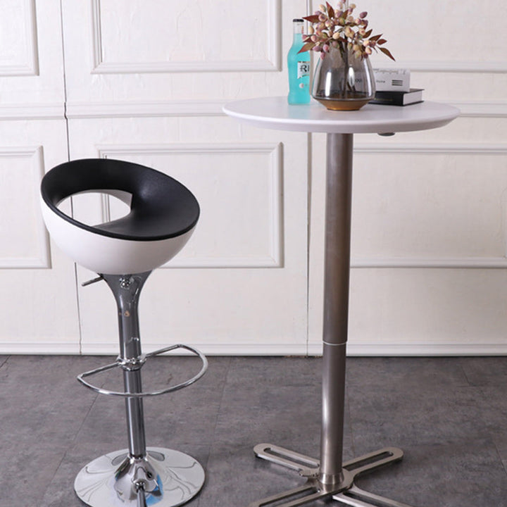 Tabouret de bar pivotant avec repose-pieds rond en fer ABS simplicité moderne pour cuisine 