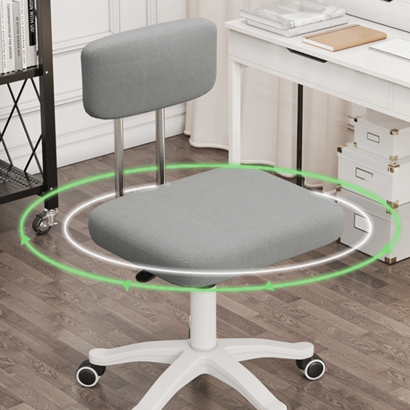 Moderner minimalistischer rechteckiger Stoff Plastik Aluminiumlegierung Stahl Schreibtischstuhl Rückenlehne ohne Armlehnen für Zuhause Büro 