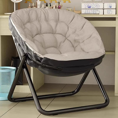 Modern Minimalist Oval Suede Velvet Steel Accent Chair Backrest Armless For Living Room