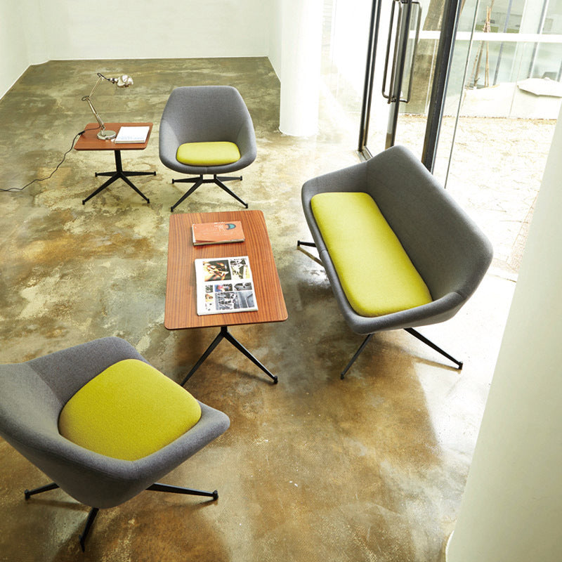 Moderno Minimalista Hierro Tela Esponja Silla de Arco Cuadrado Silla de Salón Respaldo para Sala de Estar 