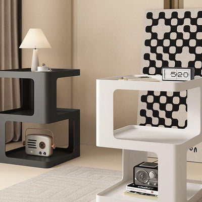 Table d'appoint carrée en fer minimaliste moderne à 3 niveaux pour salon 