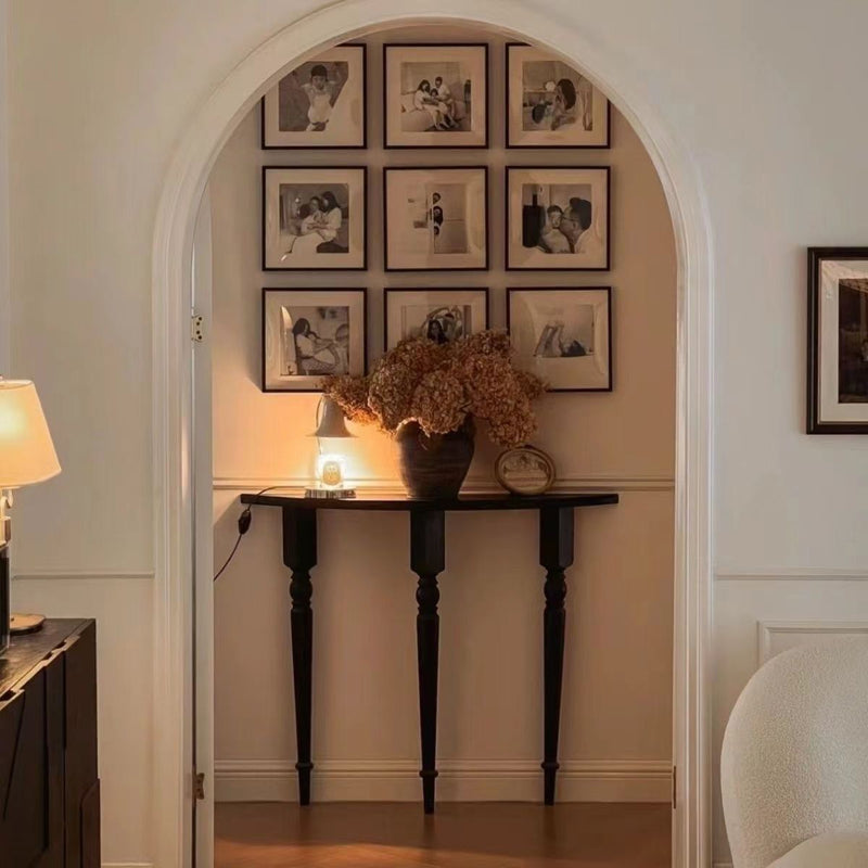 Traditional French Half-Circle Pine Wood Solid Wood Console Table For The Entryways